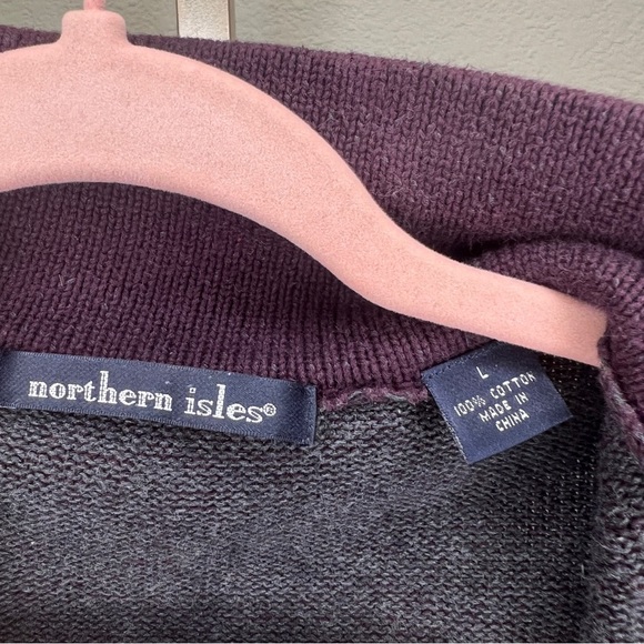 Northern Isles Pullover Sweater 100% Cotton- Plum Size Large - Picture 2 of 4